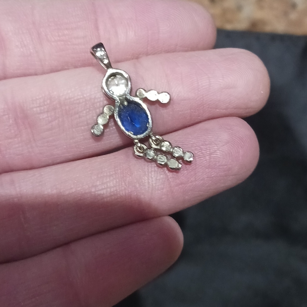 Vintage Sterling 925 Silver Child's Birthstone Pendant. Color- Sapphire,…